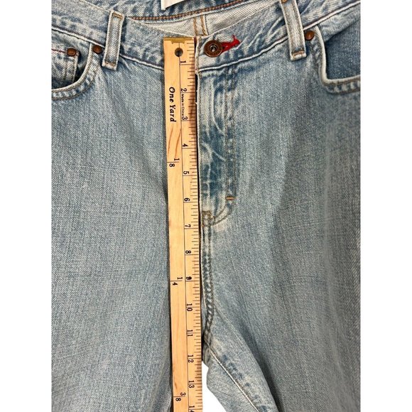 Y2K Tommy Hilfiger Jeans Vintage Light Blue Leather Tab Womens Straight Sz 14 - Picture 5 of 6